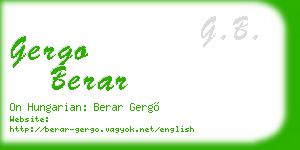 gergo berar business card
